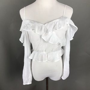 Divided by H&M white cropped blouse